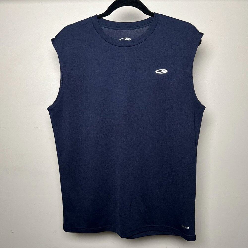 Champion Dark Navy Blue Cut‎ Off Sleeve Workout Tank Top Size M